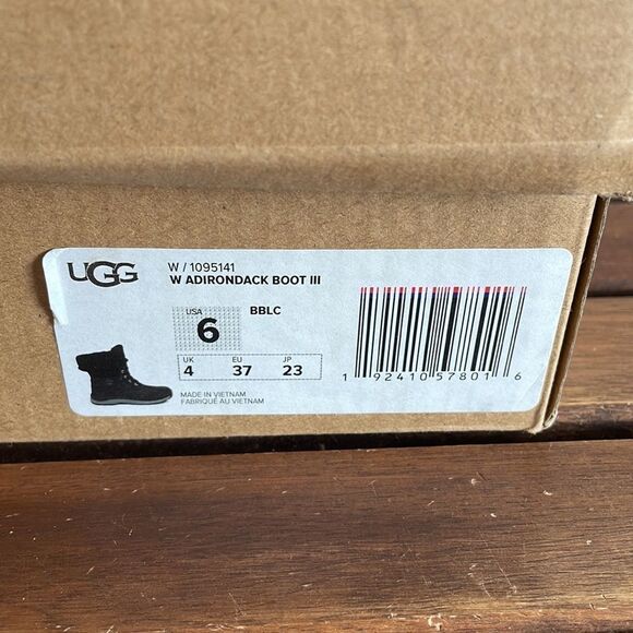 UGG Adirondack III Boot Black USA Women Size 6/UK 4/EU37(MSRP$250) - Picture 13 of 14